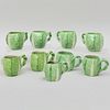 Group of Nine Dodie Thayer Porcelain Lettuce Form Mugs