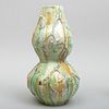 Pottery Splatterware Double Gourd Form Vase