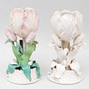 Two English Porcelain Tulip Form Vases