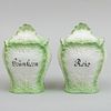 Pair of Continental Cabbage Form Canisters