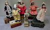 6 Assorted Vintage Doll Automatons with Bisque