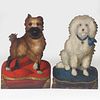 Two Painted Tin Dog Form Umbrella Stands