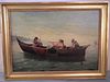 EGYPTIAN BOAT OIL PAINTING 