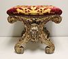 Antique Venetian Carved And Gilded Stool .