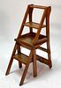 English Arts and Crafts Metamorphic Library Steps/Chair