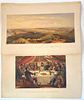 Two 1855 Sepia Toned Lithographs by William Simpson