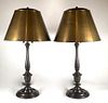 Pair Bronzed Brass Table Lamps, New York Public Library