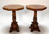 Pair of Italian Walnut Baroque Style Side Tables