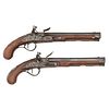 Pair of 19th Century Estonian Flintlock Holster Pistols by Kuhnlentz