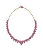 PINK SAPPHIRE AND DIAMOND NECKLACE
