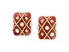 SEAMAN SCHEPPS, CARNELIAN AND CULTURED PEARL 'CAGE' EARCLIPS