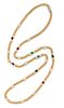 YELLOW GOLD, MULTIGEM AND DIAMOND NECKLACE
