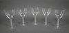 (5) LALIQUE Crystal Phalsbourg Wine Goblets