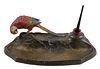Austrian Cold Painted Bronze Macaw Pen Stand