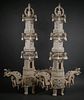 Chinese Antique Ivory Pagoda Shrines, pair