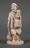 Old Japanese Carved Ivory Traveler