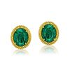 EARRING WITH EMERALD AND FANCY INTENCE YELLOW