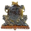 Large, Chinese Carved Tigers Eye Sculpture