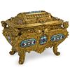 Antique Gilded Bronze and Champleve Jewelry Box