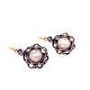 Victorian ÒNaturalÓ Pearls Diamonds Gold Silver EarringÊ