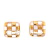 14k Gold Earrings Checkered