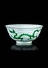 A Rare Incised and Green Enameled Porcelain 'Dragon' Bowl