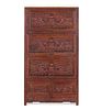A Carved Huanghuali 'Dragon' Cabinet Height 78 x width 43 x depth 20 in., 198 x 109.2 x 50.8 cm.