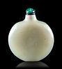 A Celadon Jade Snuff BottleHeight 2 1/4 inches, 6 cm.