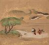 Three Japanese PaintingsImage: 13 x 13 3/4 in., 33 x 35 cm.