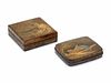 Two Japanese Maki-e Lacquered Boxes and Covers
Length of largest 3 1/2 in., 8.9 cm.