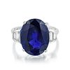 7.59-Carat Unheated Sapphire and Diamond Ring