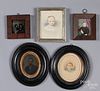 Five miniature portraits and early photographs