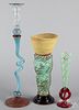 Three art glass vases