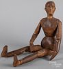 Jointed wood artists' mannequin, 19th c.