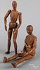 Two jointed wood artists' mannequins, 19th c.