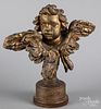 Carved and gilt cherub, 19th c.