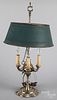 Metal lamp with tole painted shade