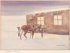 Leonard Howard Reedy
(American, 1899-1956)
Group of Four Watercolors, Riders in a Blizzard, Cowpony in Winter, Picking up the Orphan Calf and Wyoming 