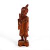 VINTAGE CARVED WOODEN CHINESE FISHERMAN SCULTURE
