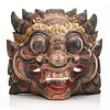 VINTAGE CARVED WOODEN BALINESE BARONG WALL MASK