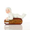 LIMOGES FRENCH LIDDED BONBONIERE BOX BABY FINIAL