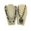 4 BEADED NECKLACES WITH BEADS AND STONES