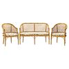 Mid-Century Modern French Riviera Cane Bamboo Sofa and Armchairs, 1960s