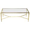 Robert Thibier French Gilt Wrought Iron Coffee Table, 1960s