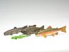 Lot of four fish decoys.