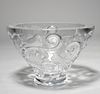 Large Lalique footed bowl, Verone pattern