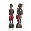 2 SOUTH AMERICAN TRIBAL WOOD CARVINGS OF MAN AND WOMAN.
