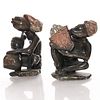 PAIR, AFRICAN CARVED STONE FIGURINES OR BOOKENDS