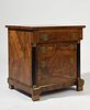 Child’s French Empire four-drawer chest in burl walnut