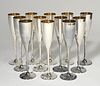 Set of twelve Buccellati sterling silver champagnes